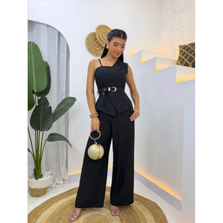 conjunto alfaiataria transpassado marrante premium conjunto cinto luxo