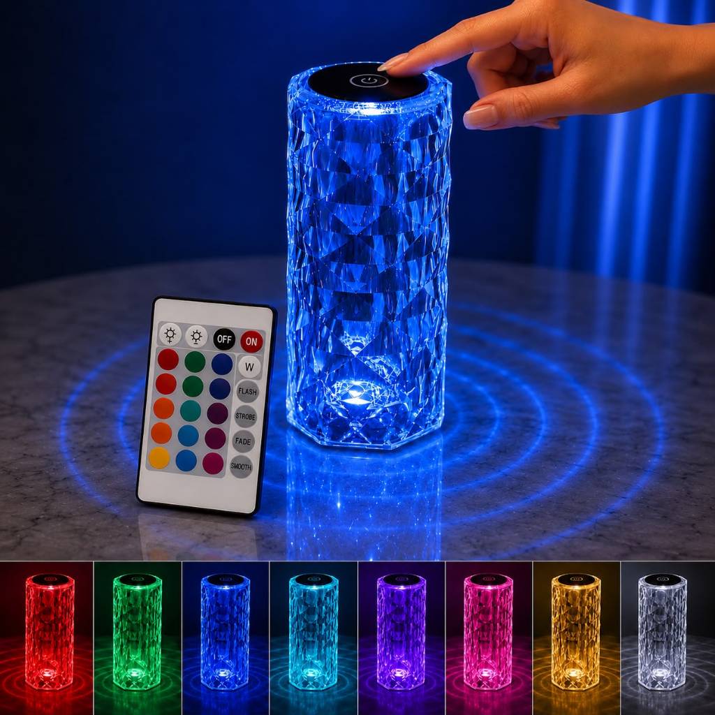 Luminária Quarto Cabeceira Touch 13 Cores Com Controle Remoto Quarto Sala Abajur Led Recarregável