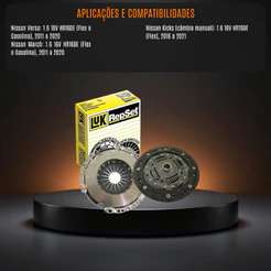 Kit Embreagem Platô Disco Original Versa March 1.6 16v