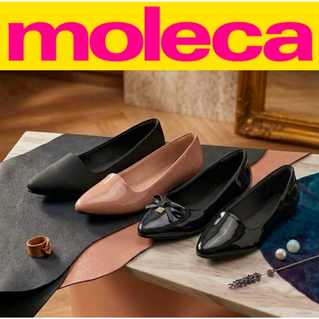 Sapatilha Feminina Moleca Clássica Bico Fino Confortável Original
