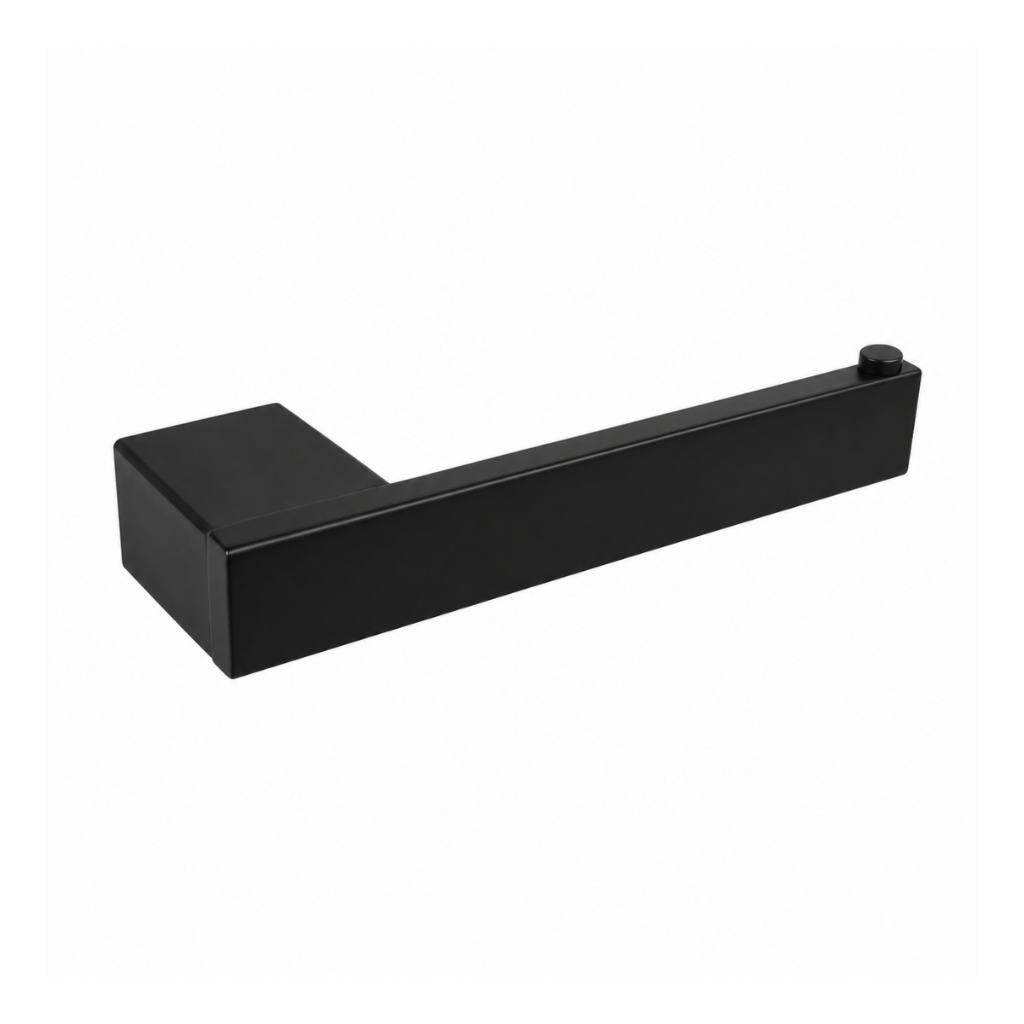 Suporte Porta Papel Higiênico Aço Inox Preto Fosco Papeleira Avulsa ou em Kit Monte seu Banheiro