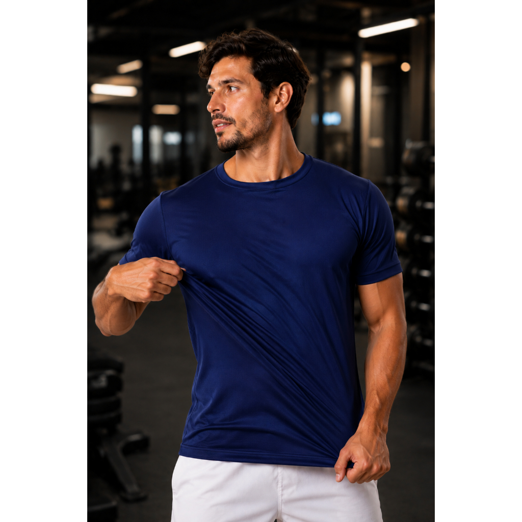 Dry Fit Camiseta Masculina Corrida Academia Fitness Esporte Manga Curta Básica Casual Lisa