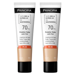 Principia kit com 2 Protetores solares com cor PS-05-escolha seu tom