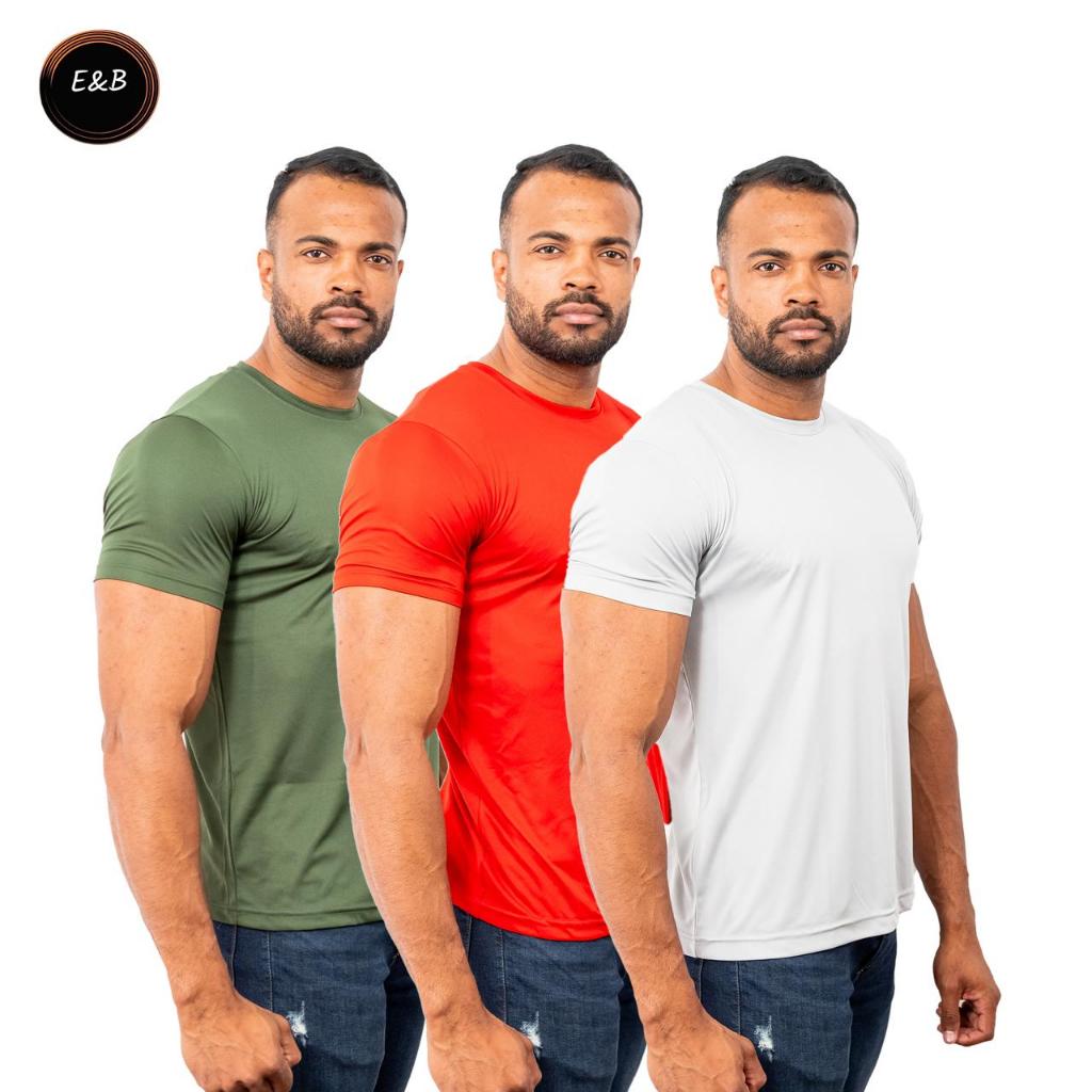 Kit 3 Camiseta Dry Imperium Insider Academia Masculina Treino