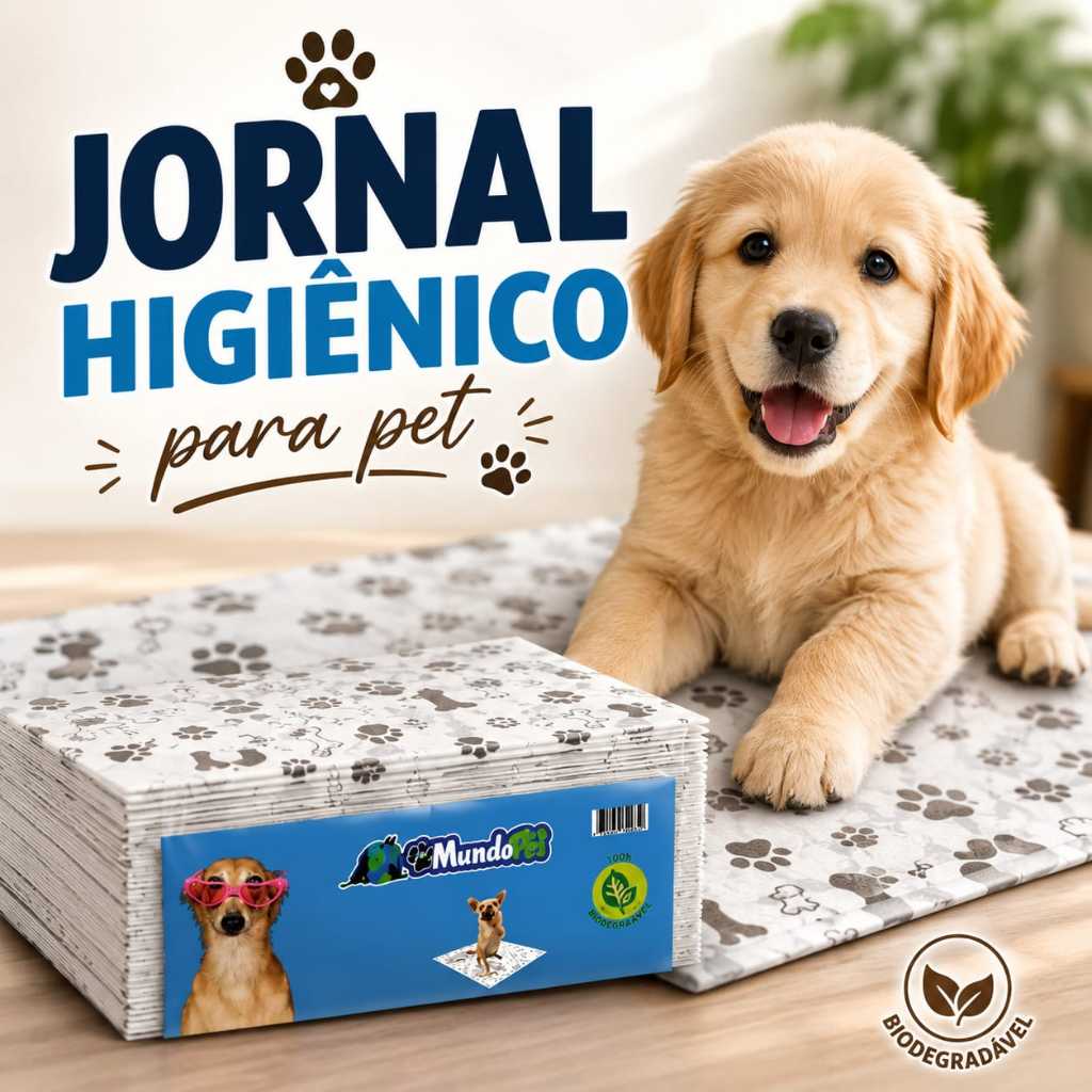 Jornal Pet Higiênico 52/100/200/300/400 Folhas Biodegradável Atóxico Não Mancha