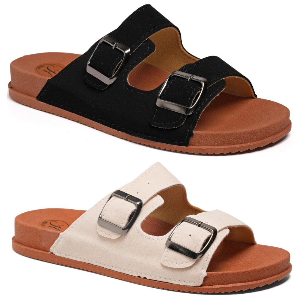 Kit 2 Pares Sandália Feminina Papete Birken Tendência Fashion Leve Confortável Ajustável Várias Cores