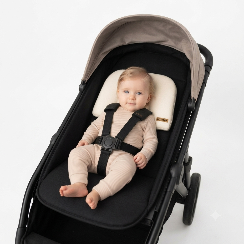 Travesseiro Anti-Refluxo para Carrinho de Bebê rampa| 30x30 cm | Capa Removível em Tricoline