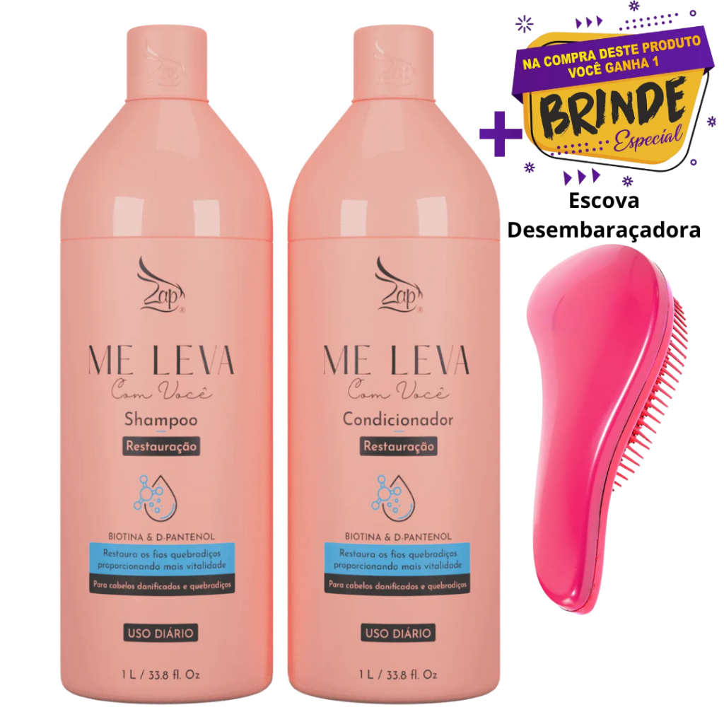 Zap Kit Me leva Shampoo e Condicionador Biotina & D-Pantenol 1L