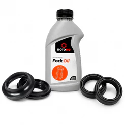 Retentor Bengala + Guarda Pó + Óleo Bengala Fork Oil 10W 500ml Honda Titan150 2004 Até 2015
