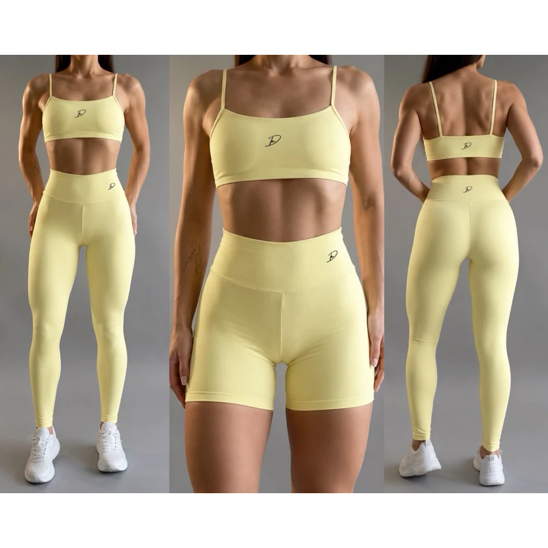 Diasp Fitness Poliamida Kit 3 peças Top + Leg + Short Blackout Academia — imagem 1