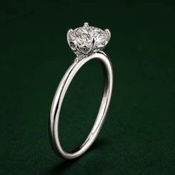 Anel Solitário Moissanite 6,6mm Detalhe Infinito Prata 925 Elegante Brilho Intenso