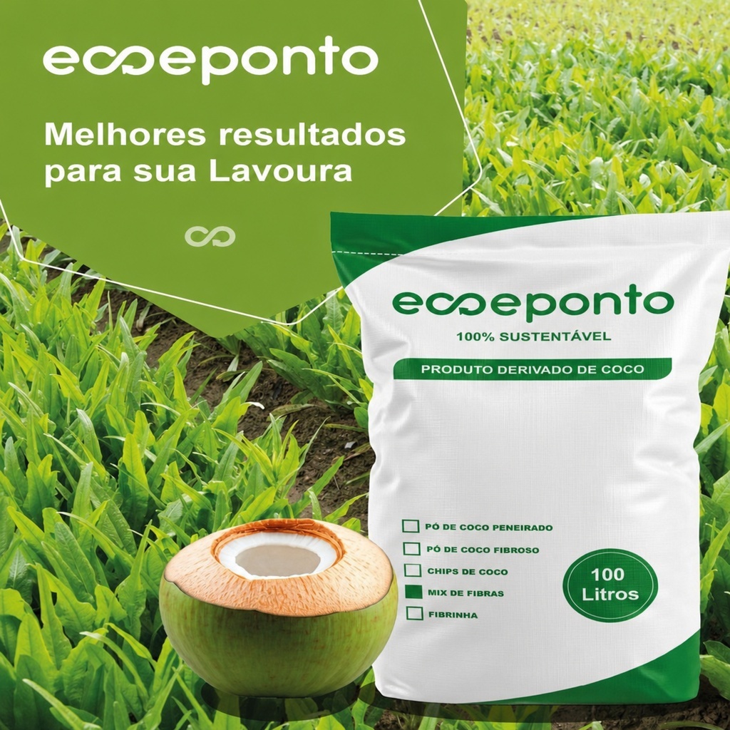 Mix de Fibra de Coco Lavado- Máx 2 un. 40L ou 1 un. 80L por pedido- Pó e Fibra para Orquídea Cacto Jardinagem Vaso