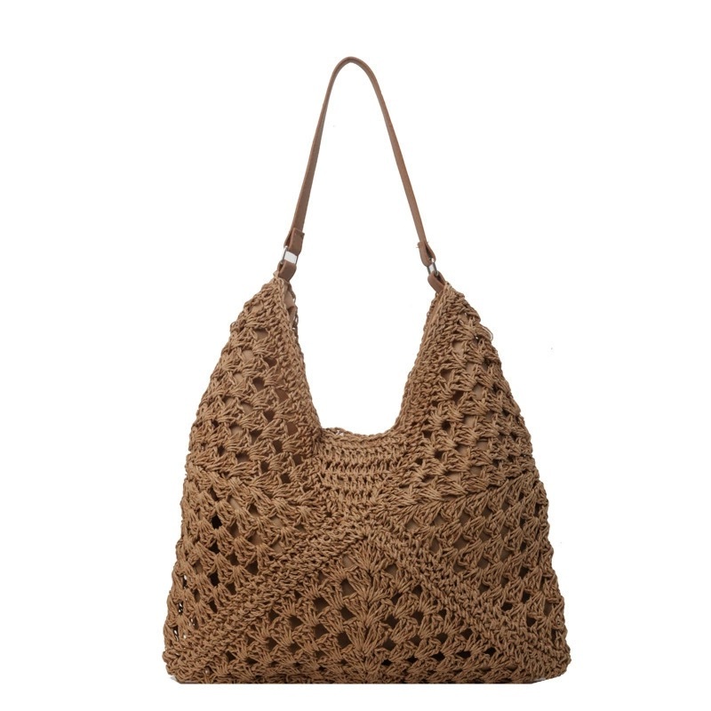 bolsa de praia feminina bolsas femininas de ombro bolsa de palha chique bolsa transversal feminino Design com aberturas