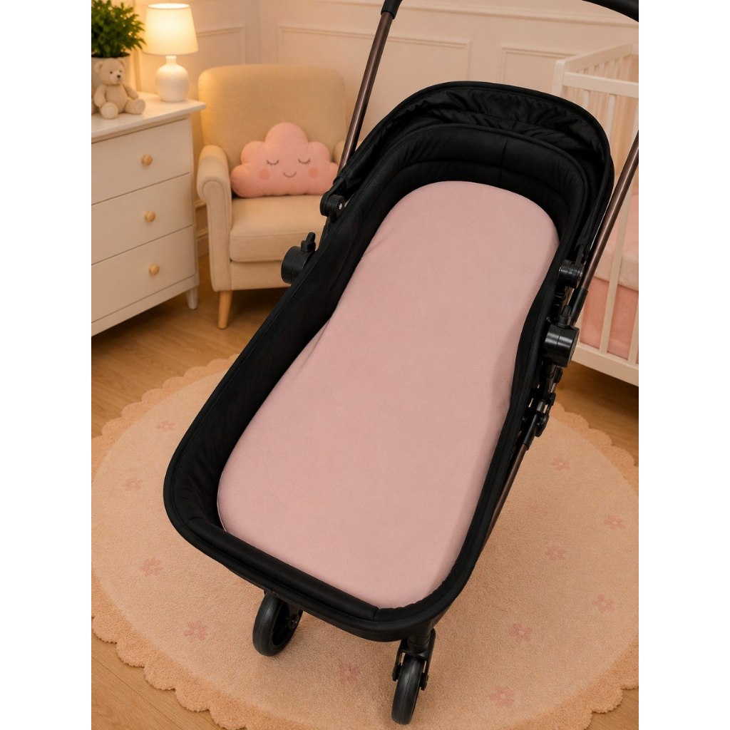 Colchão para Carrinho Moisés Universal 5cm com Capa Removível 100% Algodão Lavável Conforto Premium para Bebê