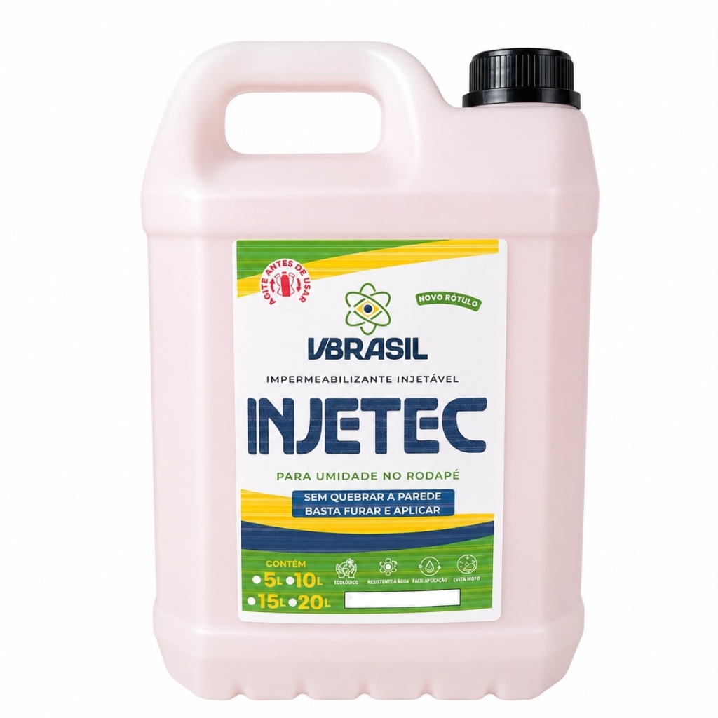 Injetec 5l Impermeabilizante Elimina Umidade No Pé Da Parede