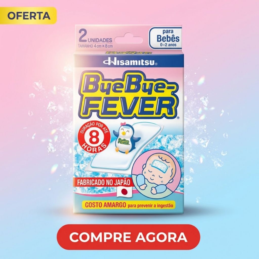 Adesivo Bye Bye Fever Bebês 0 a 2 anos – Alívio da Febre | 2 Unidades