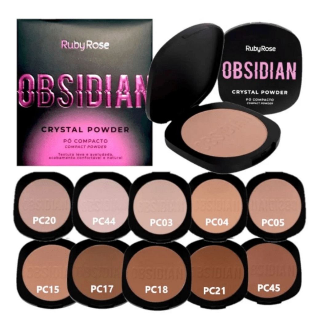 Pó Compacto Ruby Rose Obsidian Crystal Powder