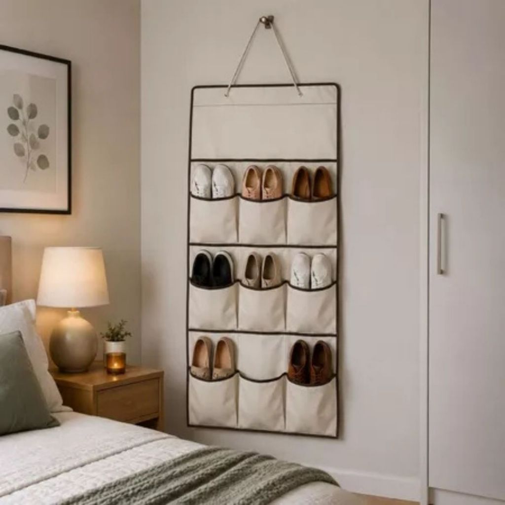 Organizador de Guarda Roupa Suspenso Dobrável Multiuso Para Roupas Tênis Sapatos Minimalista