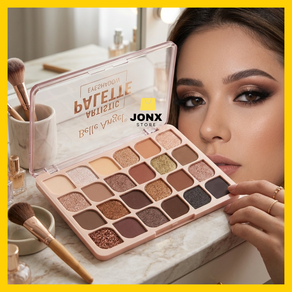 Paleta De Sombras Belle Angel 24 Cores Tons Neutros Matte Cintilantes Maquiagem Brilho Lançamento