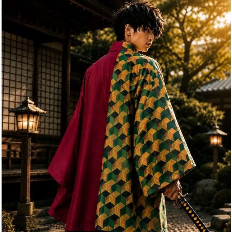 KIMONO MANTO TOMIOKA DEMON SLAYER INFANTIL E ADULTO COSPLAY