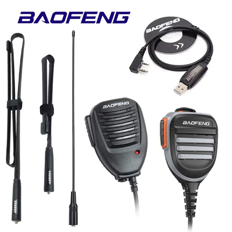 Baofeng Acessórios Microfone Falante Antena Cabo Programação para Rádio Comunicador UV-5R  BF-888S