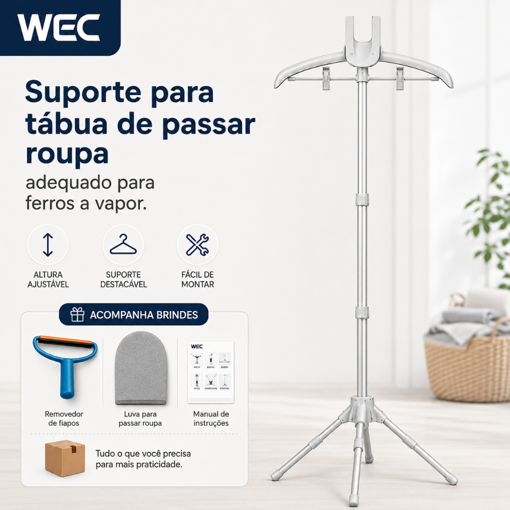 Suporte para tábua de passar roupa, adequado para ferros a vapor