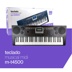 TECLADO MUSICAL 500 TIMBRES E 500 RITMOS, 3 MODOS TEACHING, PRETO, MODELO: M-T4500