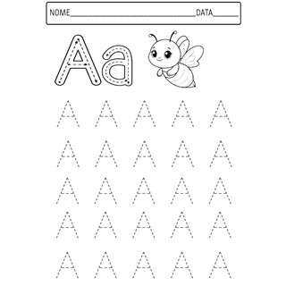 Kit 52 Atividades de Alfabeto Pontilhados Folhas Soltas) A4
