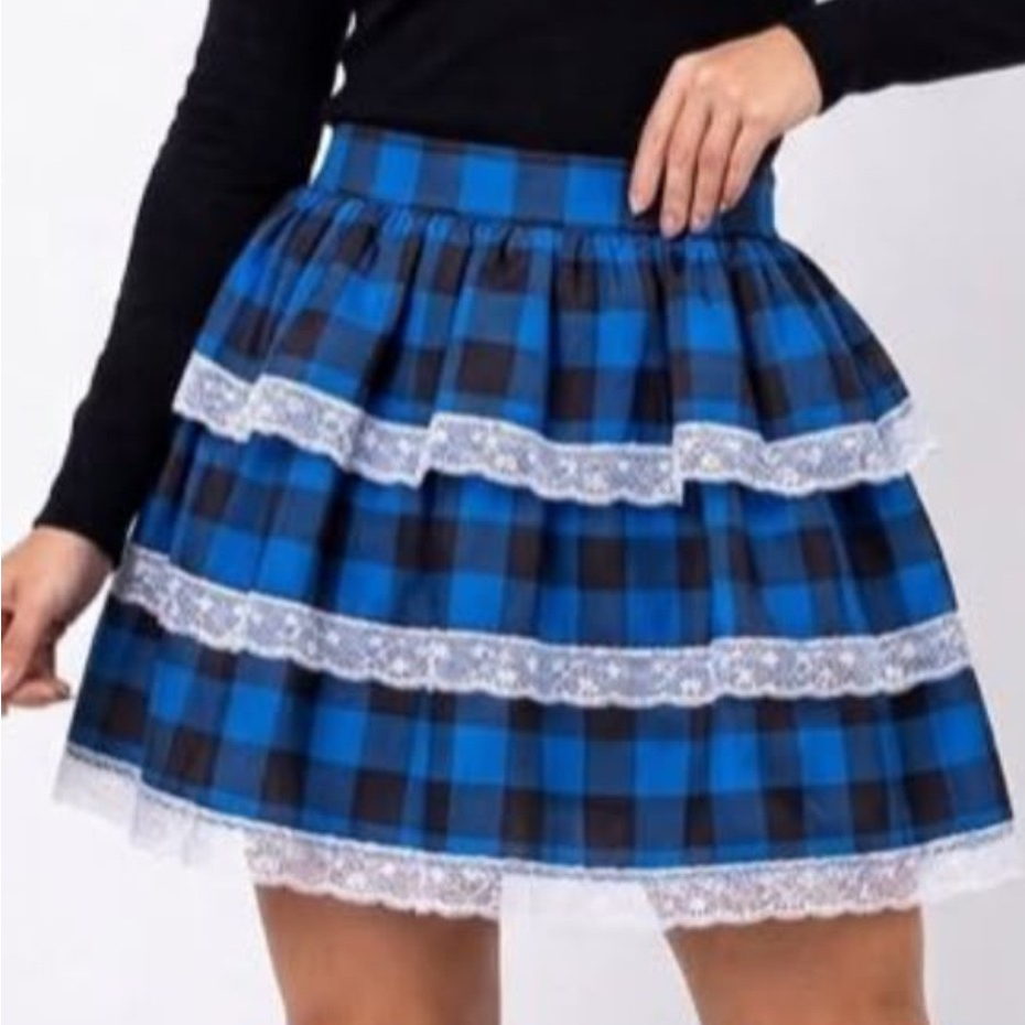 Saia Xadrez Junina Adulta 40 AO 46