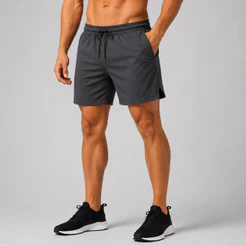 Shorts Masculino Dry Fit com Elastano Academia Corrida Treino Bolso Lateral Secagem Rápida