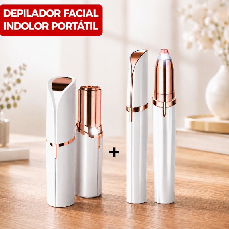 Kit Depilador Facial Sobrancelha Buço Nariz  Rosto indolor Caneta Batom Beleza Feminino Elétrico