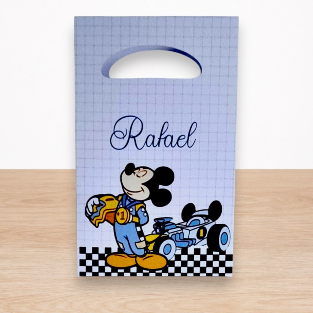 Sacolinha Surpresa PP Mickey Formula 1 Lembrancinha Aniversário