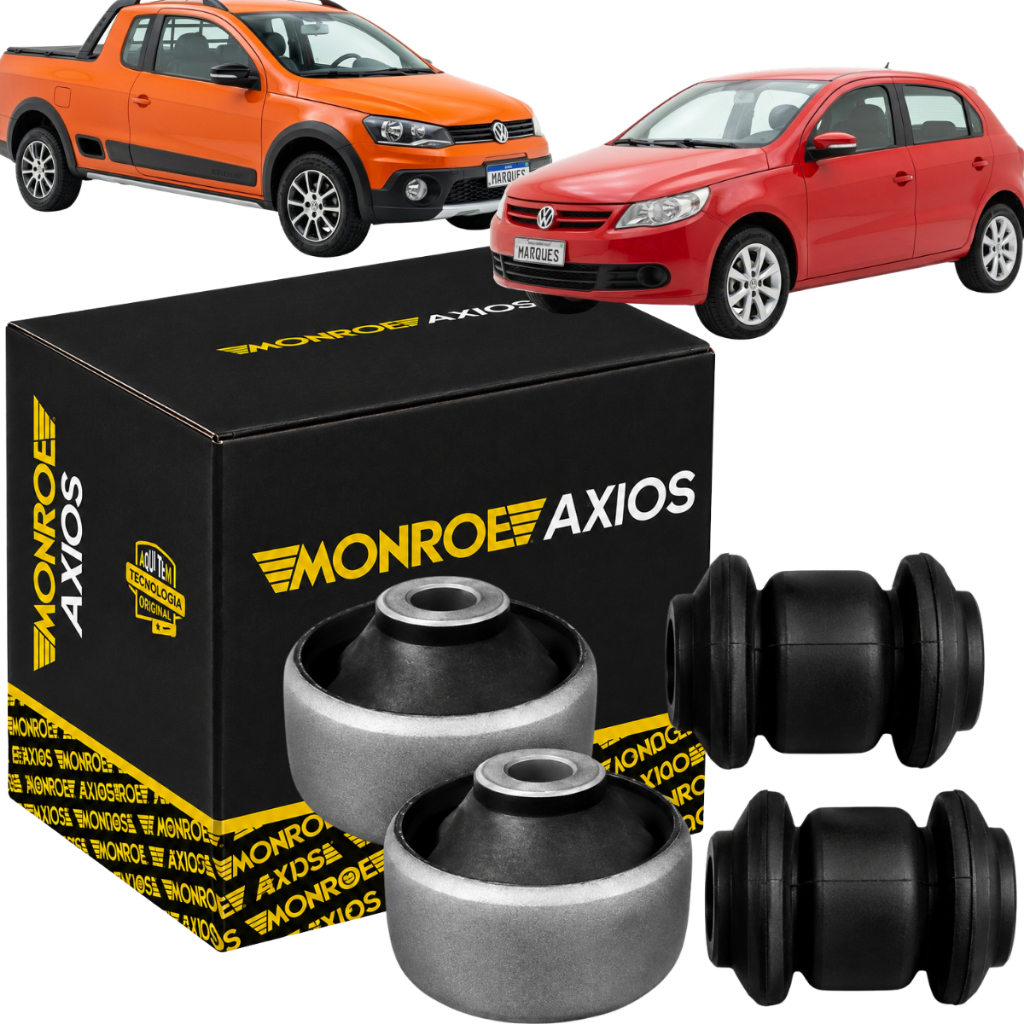 Kit 4 Bucha Bandeja Dianteira Axios Vw Gol Voyage Up Saveiro