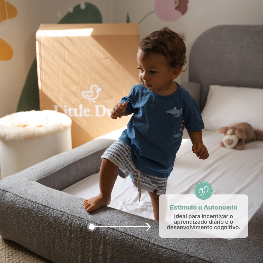Cama Montessoriana Infantil Little Duck Em Tecido Bouclé — imagem 2 de 2