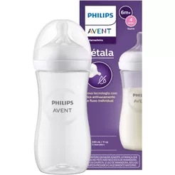 Mamadeira Pétala 330ml Com Bico N4 Antivazamento 6m+ Philips Avent Scy906-01