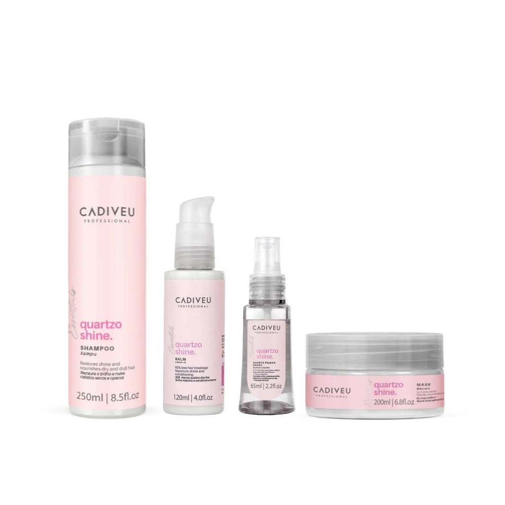 Cadiveu Kit Quartzo Shine Shampoo + Máscara + Balm e Óleo