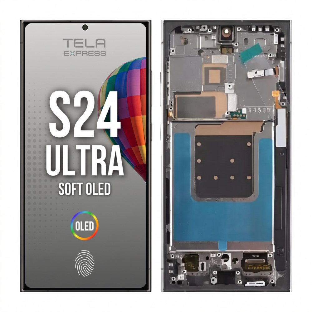 Tela Touch Display Compatível Galaxy S24 Ultra Soft Oled Biometria Aro