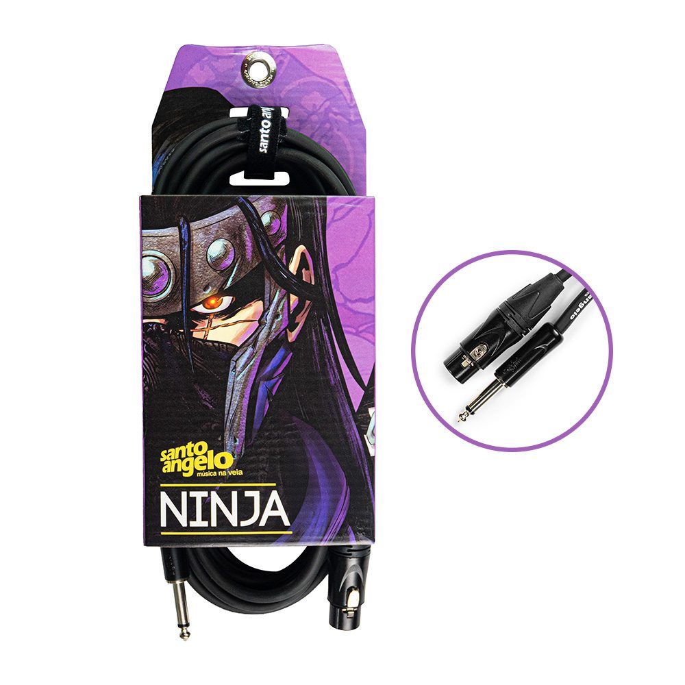 Cabo P/ Microfone --- Santo Angelo XLR Femea X P10 Mono ---- Ninja HG ---- 3 Metros