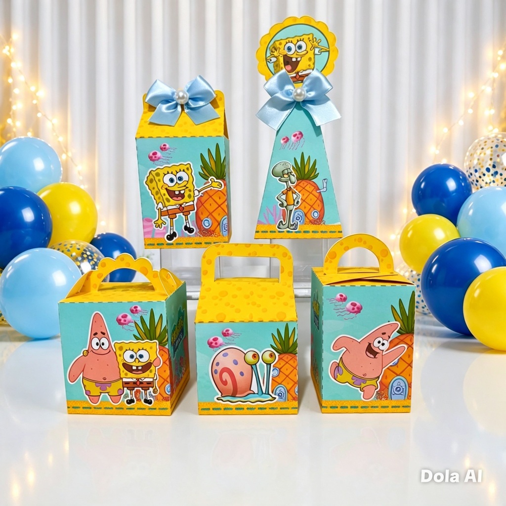 Kit Festa Bob Esponja  Personalizados  Lembrancinhas Festa Infantil  Aniversário Caixinhas