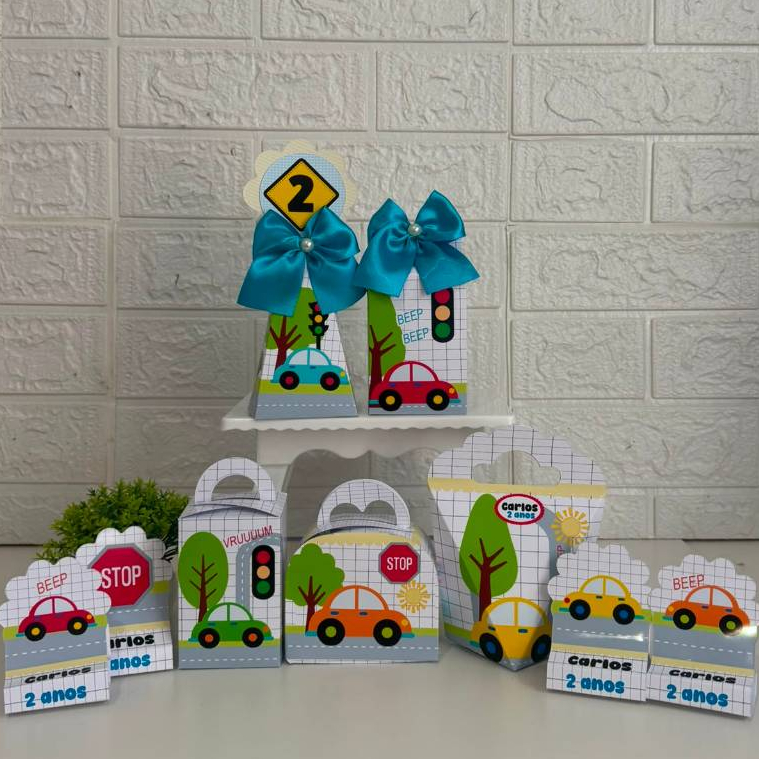 Kit Festa Caixinhas CARRINHOS CARROS lembrancinhas personalizadas para aniversario infantil decoração mimos