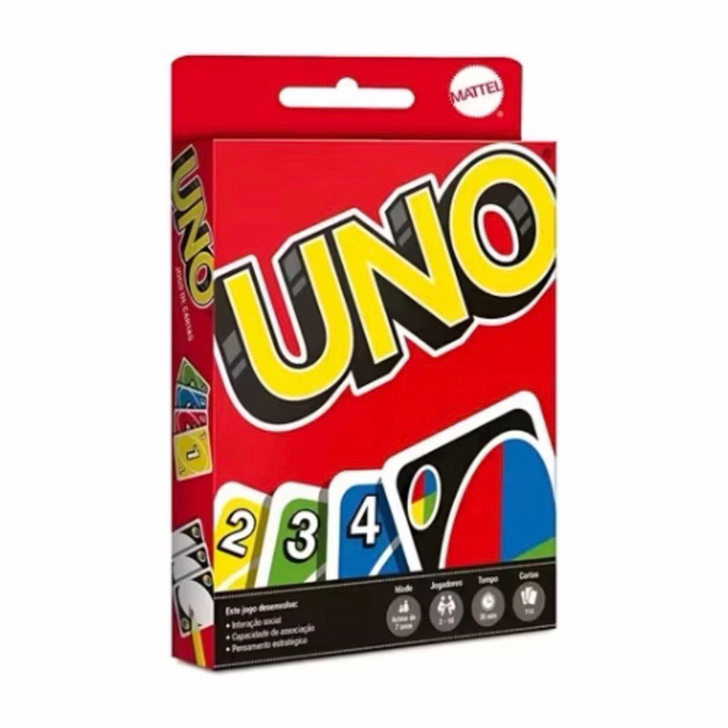 UNO JOGO DE CARTAS BARALHO PREMIUM RESISTENTE DIVERSAO PARA FAMILIA E AMIGOS 112 CARTAS