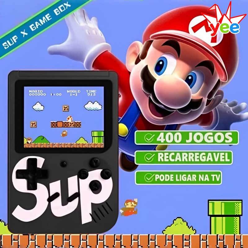 Mini Game Portátil Retrô 1 ou 2 Jogadores com Controle e Saída AV para TV
