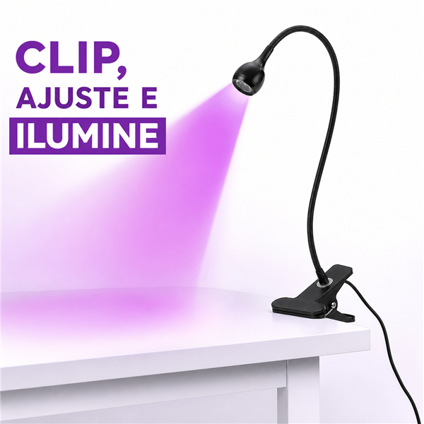 Luminária Clip Led Flexível Usb Garra Para Mesa Cabeceira Livro Notebook Estudo E Trabalho Prática E Potente