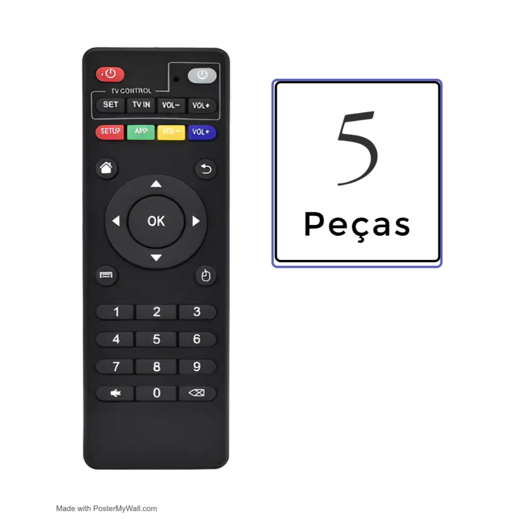 Kit 5 Controles para Aparelho Smart TV