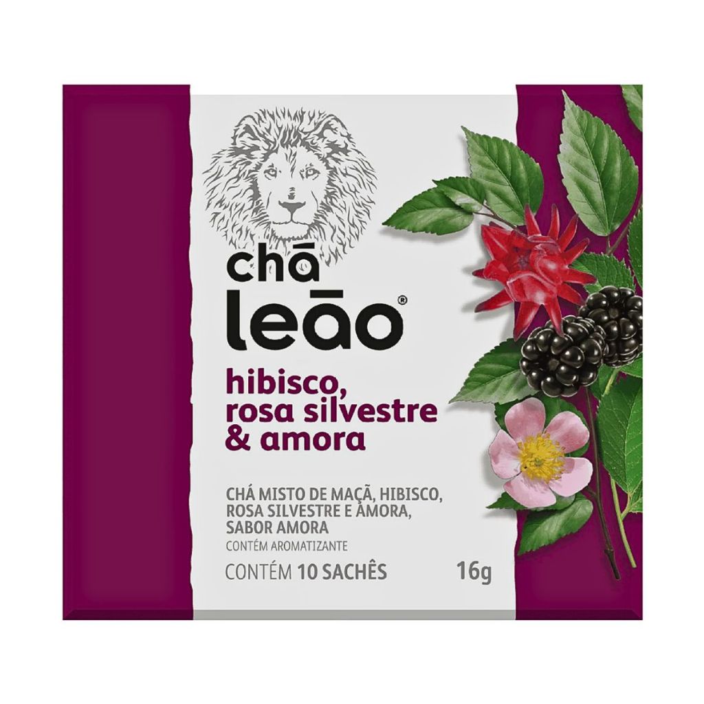 Chá Hibisco, Amora & Rosa Silvestre Leão 10 Sachês (16g) · foto 2