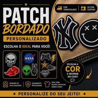 PATCH BORDADO LOGOTYPE COM TERMOCOLANTE PATCH UNDER TERMOCOLANTE