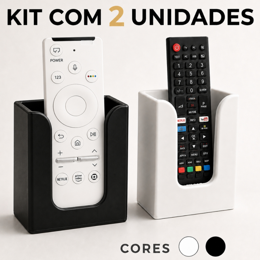 Suporte Para Controle Remoto Universal  De Parede Com Dupla Face