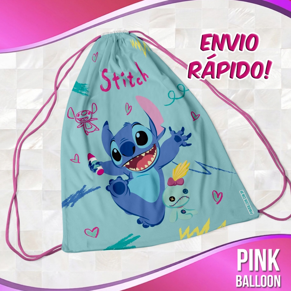 MOCHILINHA STITCH 2 (ENVIO RÁPIDO) - SACOLINHA LEMBRANCINHA NÃO PERSONALIZADA