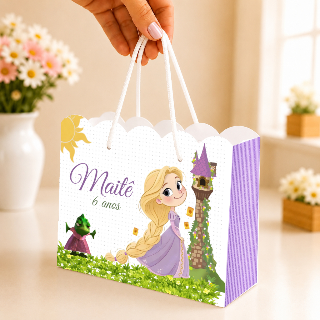 Sacolinha personalizada Rapunzel - sacola personalizada para festa - lembrancinha de aniversário - ENROLADOS
