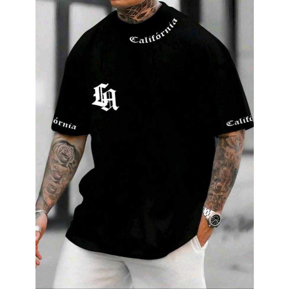 Camiseta Oversized Streetwear Masculina Promoção 100% Algodão Gola Redonda Estilo Americana
